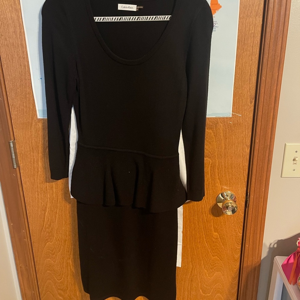 Calvin Klein peplum sweater dress, size M. Like new
